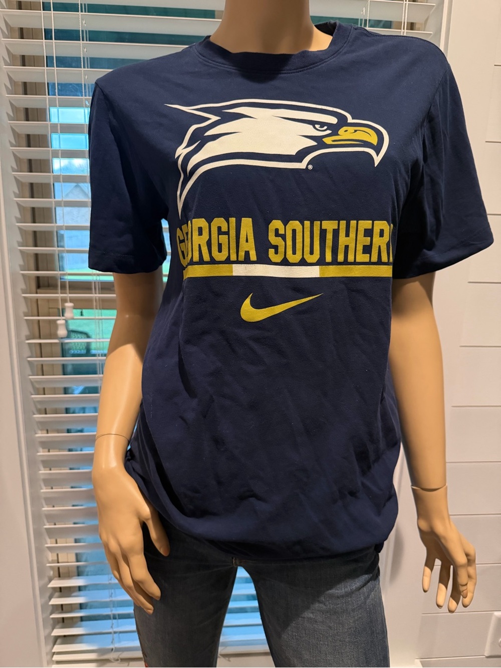 Nike Georgia Southern Navy Graphic Tee Eagles Unisex Size Small